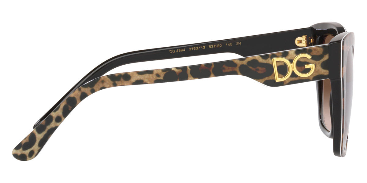 DOLCE & GABBANA SUNGLASSES - DG4384 316313 53 - Leopard Brown on Black