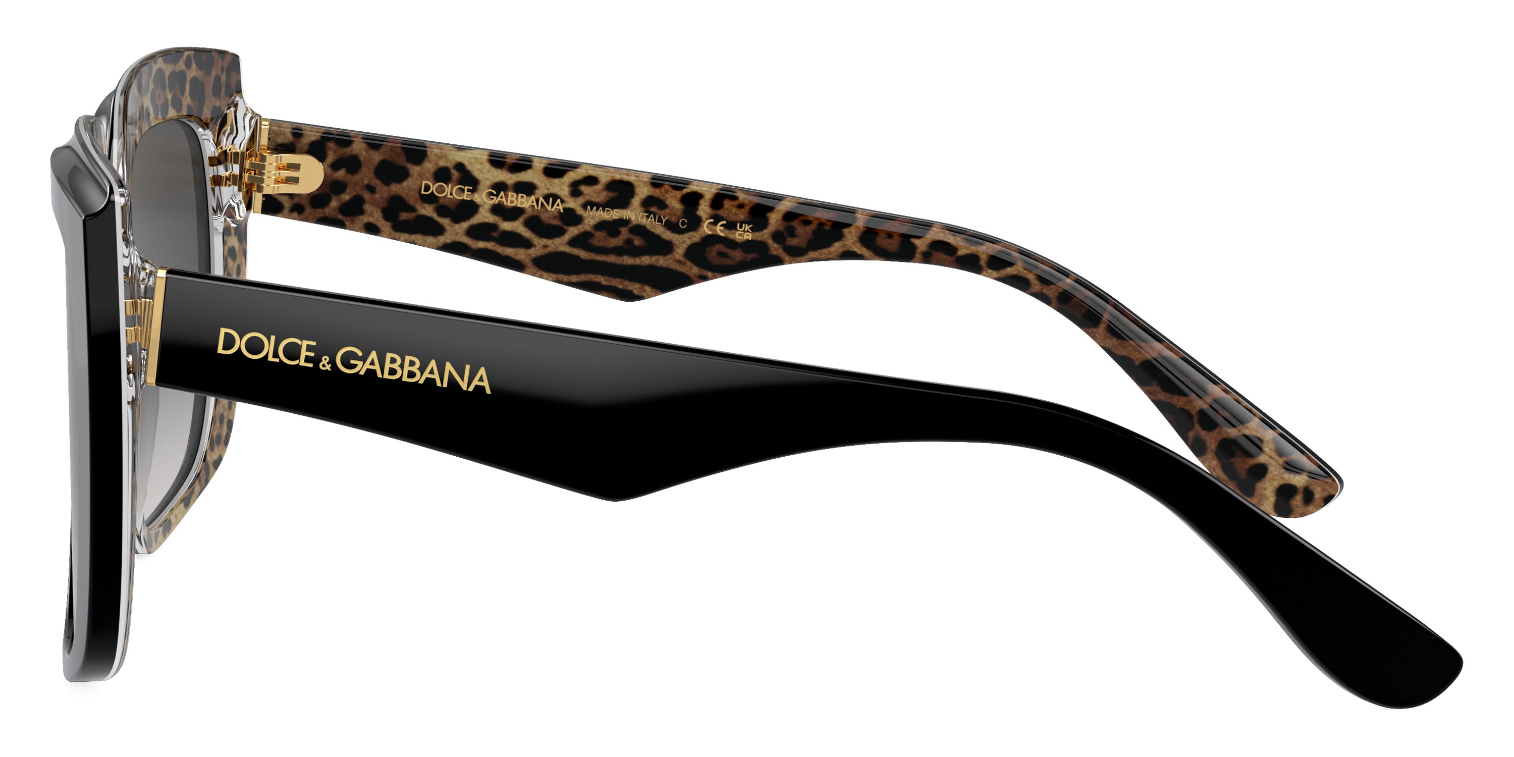 DOLCE & GABBANA SUNGLASSES - DG4414 32998G 54 - Black on Leo Brown