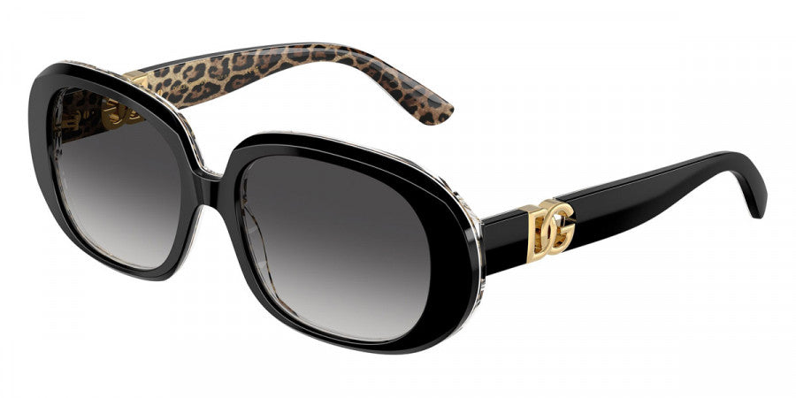 DOLCE & GABBANA SUNGLASSES - DG4476 32998G 56 - Top Black on Leo Brown