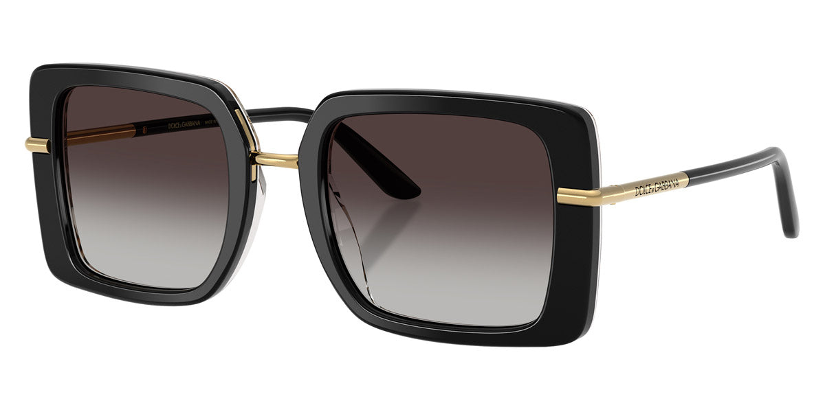 DOLCE & GABBANA SUNGLASSES - DG4491 32998G 52 - Top Black on Leo/Gold