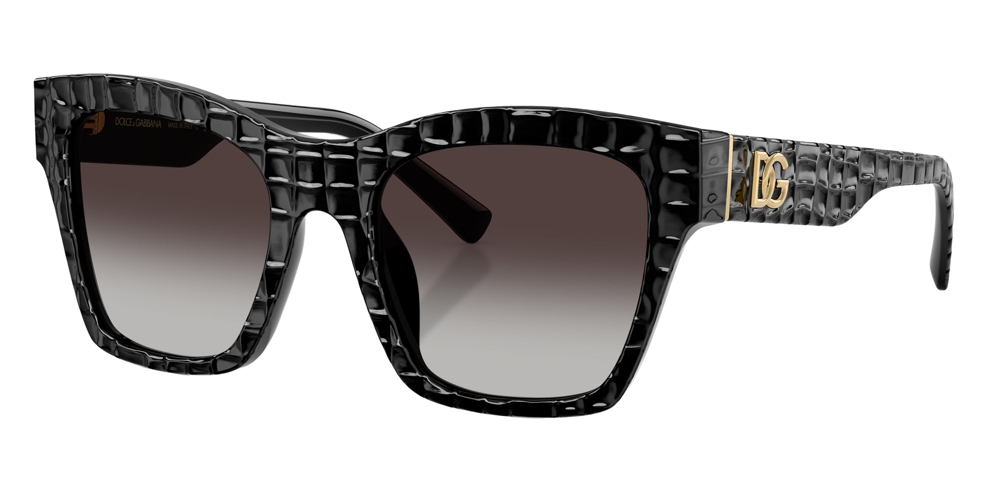 DOLCE & GABBANA SUNGLASSES - DG4512 32888G 53 - Black Texture Cocco