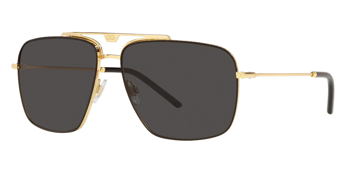 DOLCE & GABBANA SUNGLASSES - Slim DG2264 02/87 61 - Gold/Black Matte