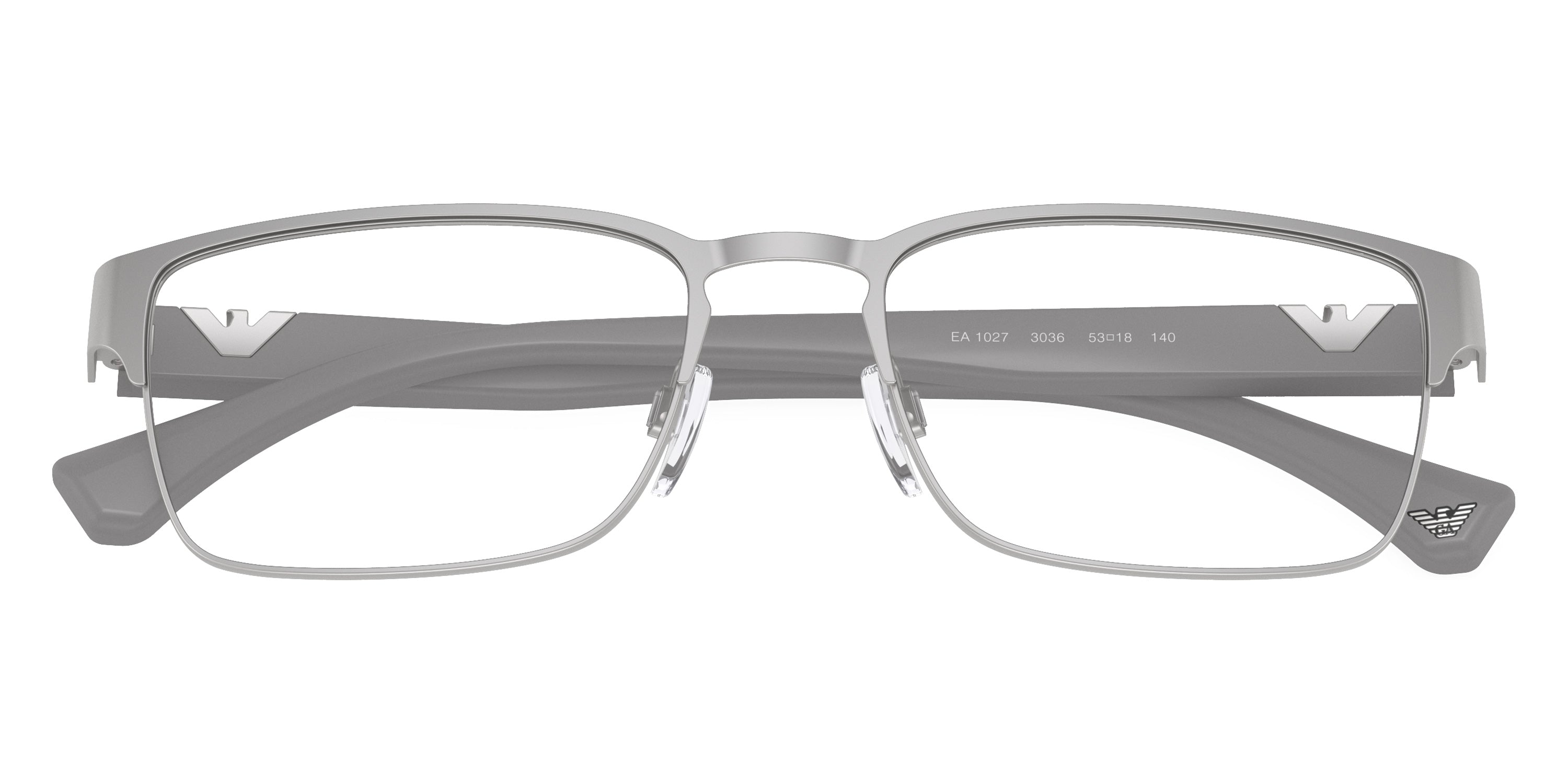 EMPORIO ARMANI EYEGLASSES - EA1027 3036 57 - Matte Silver/Matte Gray