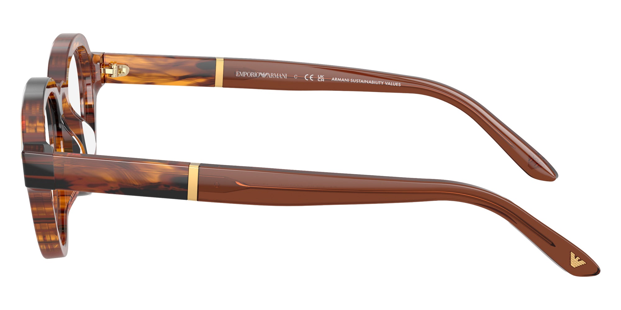 EMPORIO ARMANI EYEGLASSES - EA4264U 63391W 47 - Striped Dark Brown