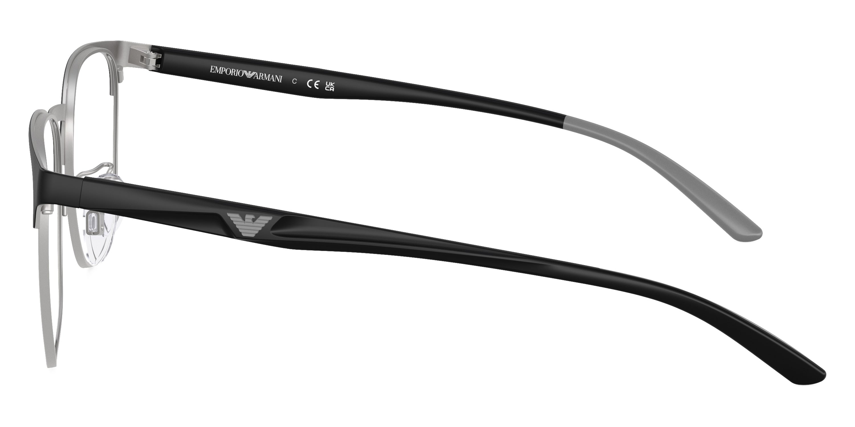 EMPORIO ARMANI EYEGLASSES - EA1135D 3051 55 - Matte Black/Matte Silver/Rubber Gray