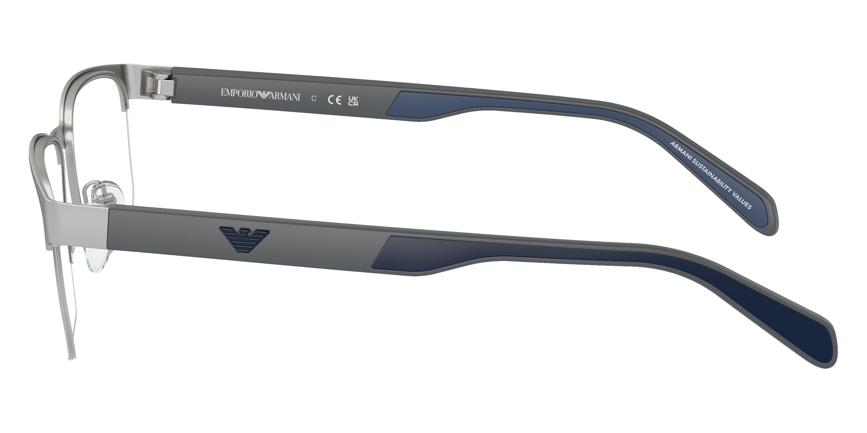 EMPORIO ARMANI EYEGLASSES - EA1162 3045 56 - Matte Silver/Navy Blue