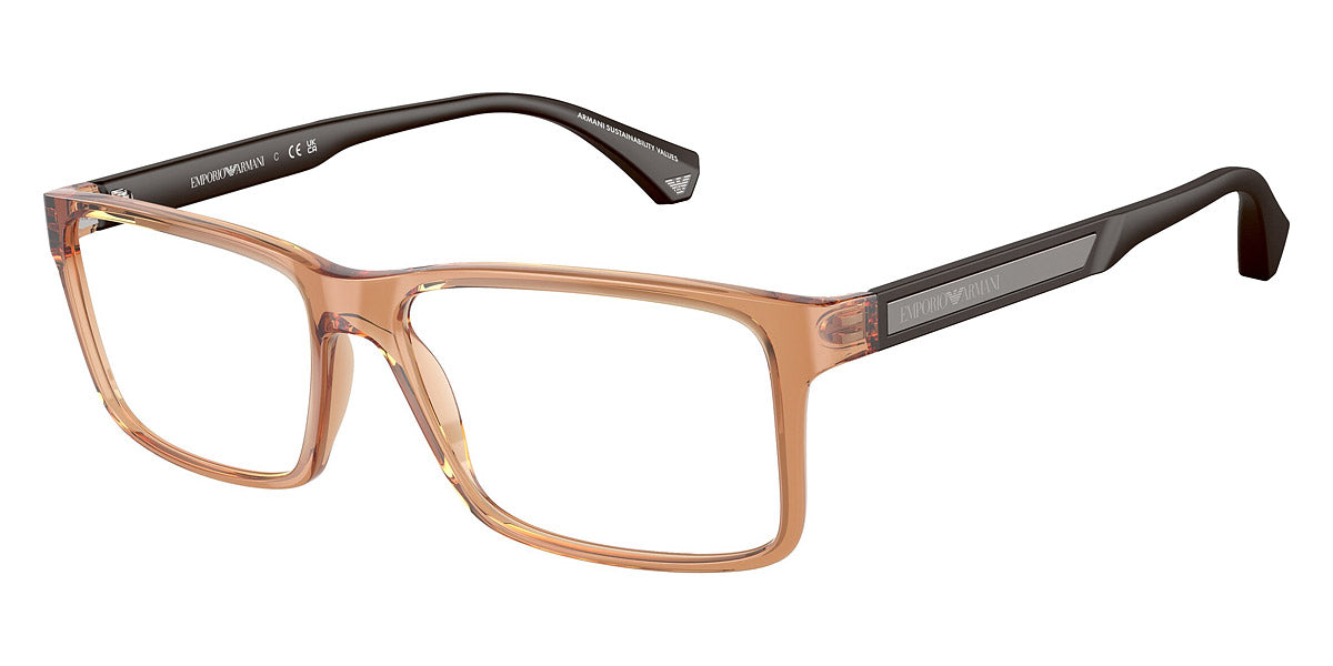 EMPORIO ARMANI EYEGLASSES - EA3038 5044 56 - Shiny Transparent Brown/Rubber Brown