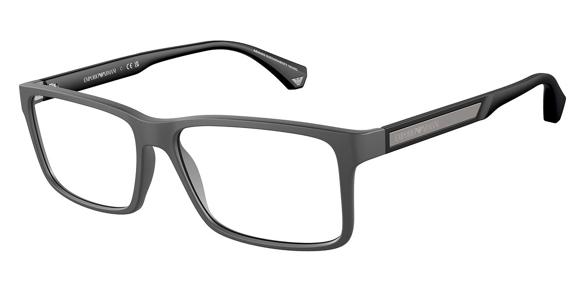 EMPORIO ARMANI EYEGLASSES - EA3038 5126 56 - Matte Dark Gray/Rubber Black