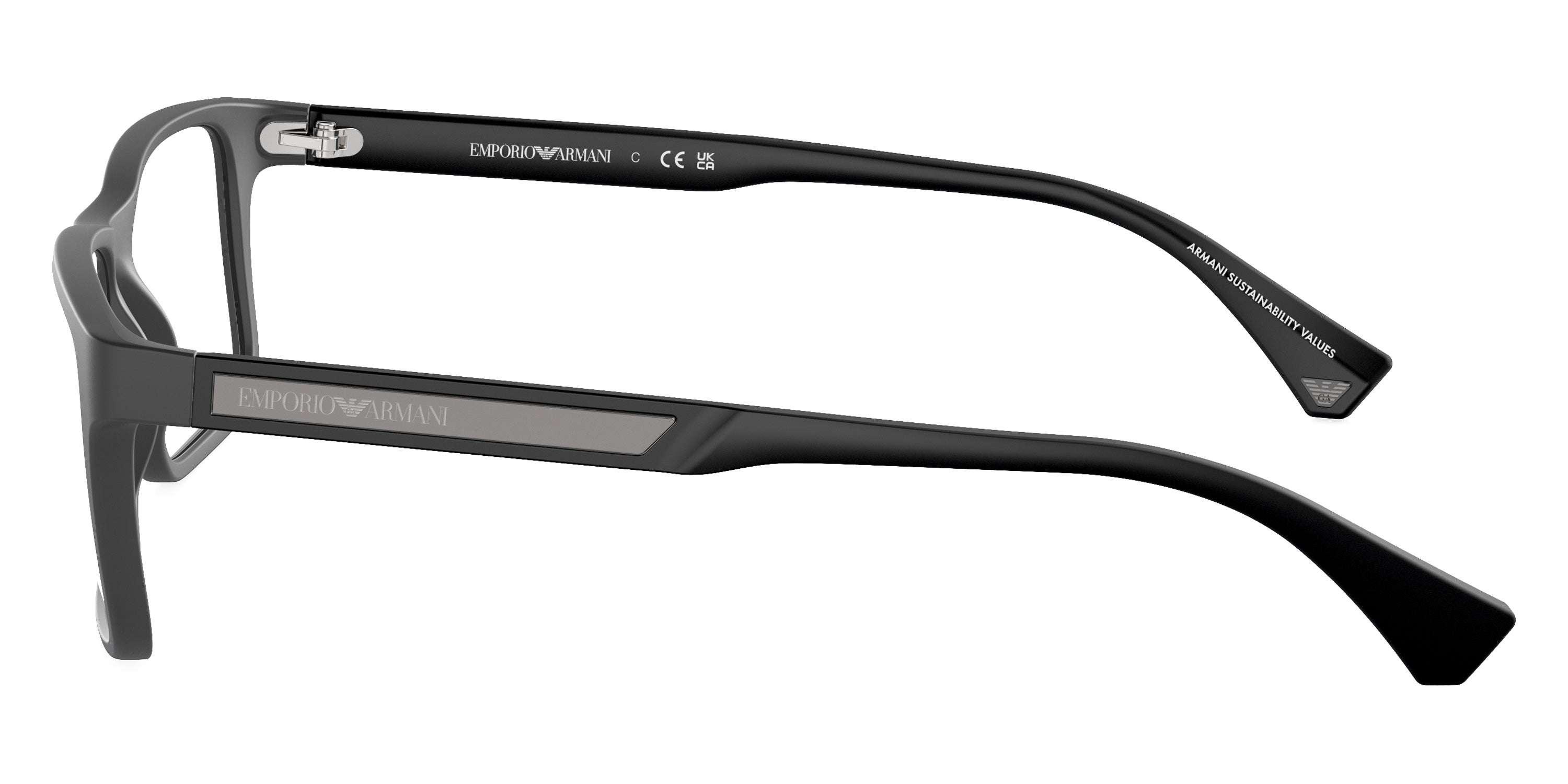 EMPORIO ARMANI EYEGLASSES - EA3038 5126 56 - Matte Dark Gray/Rubber Black