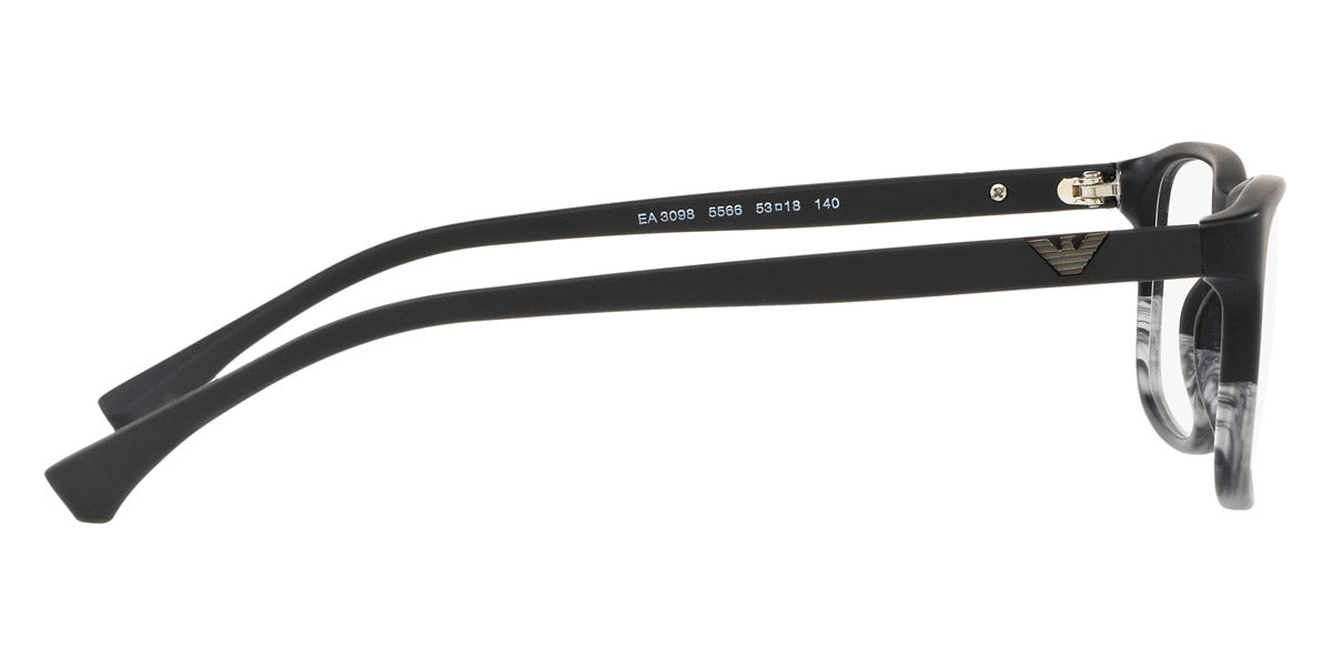EMPORIO ARMANI EYEGLASSES - EA3098 5566 53 - Matte Black & Striped Gray