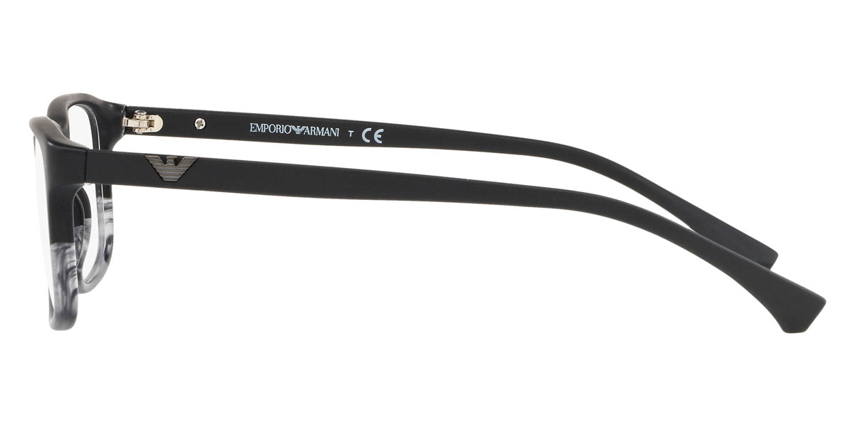 EMPORIO ARMANI EYEGLASSES - EA3098 5566 53 - Matte Black & Striped Gray