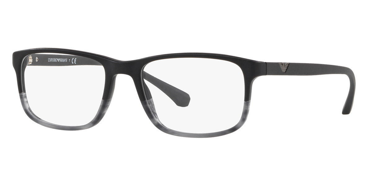 EMPORIO ARMANI EYEGLASSES - EA3098 5566 53 - Matte Black & Striped Gray