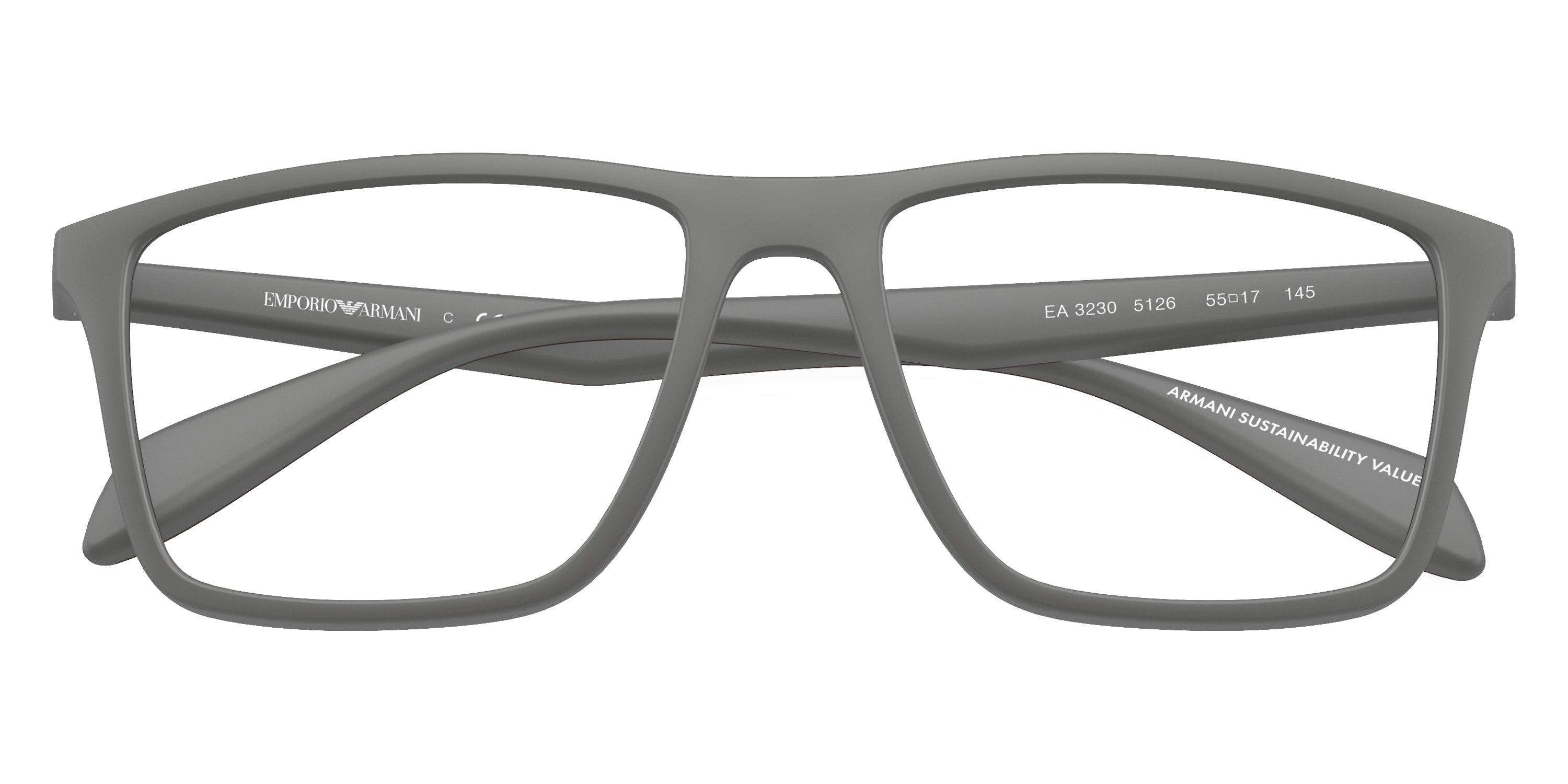EMPORIO ARMANI EYEGLASSES - EA3230 5126 53 - Matte Gray/Rubber Brown