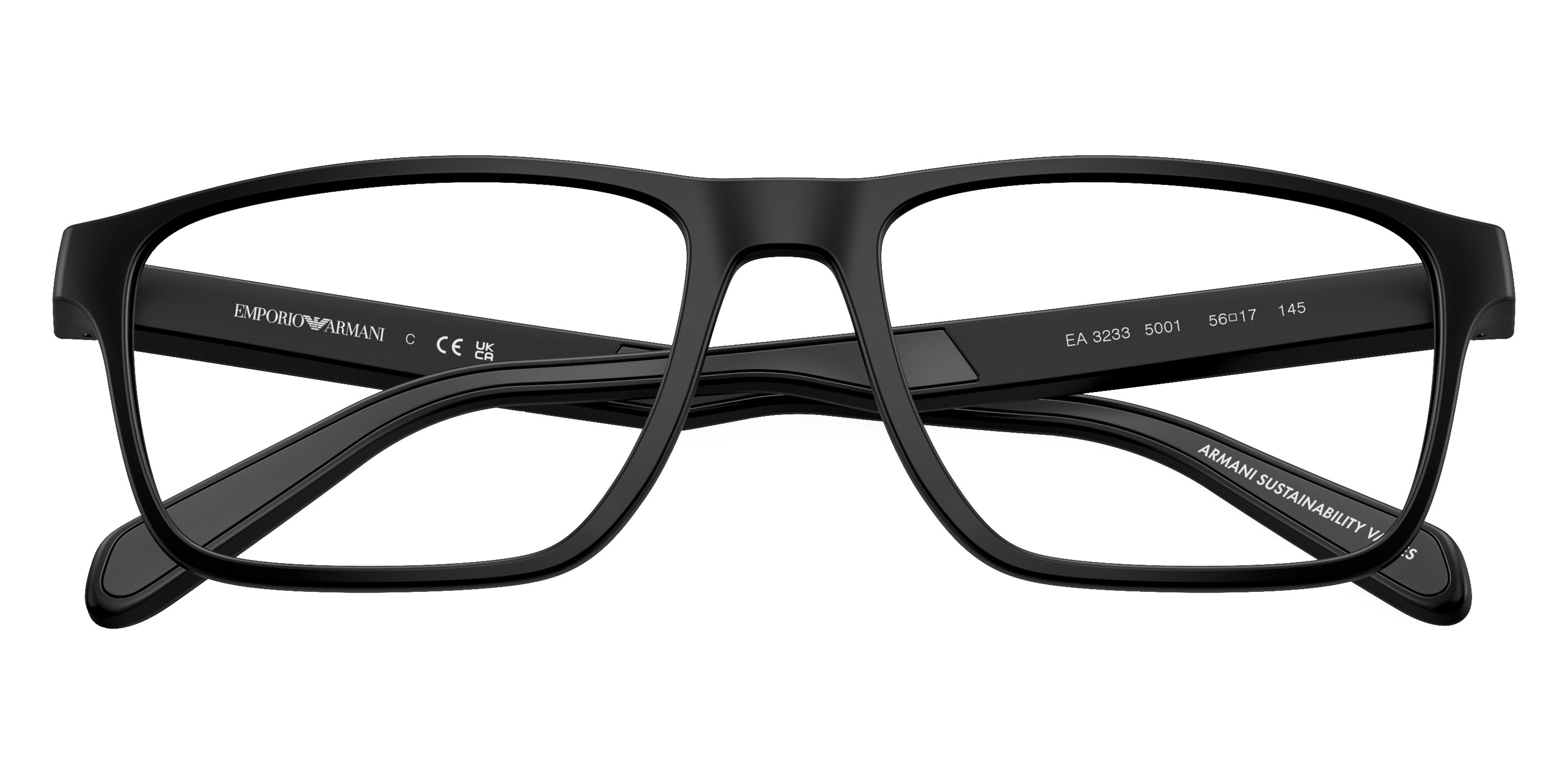 EMPORIO ARMANI EYEGLASSES - EA3233 5001 56 - Matte Black