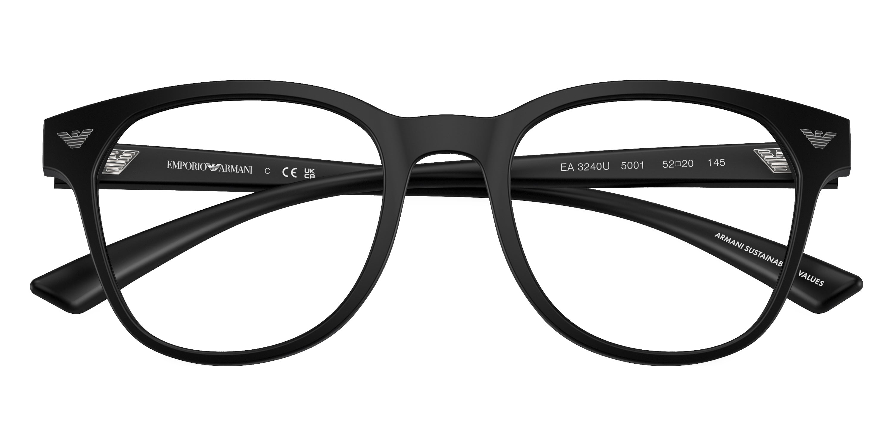 EMPORIO ARMANI EYEGLASSES - EA3240U 5001 50 - Matte Black
