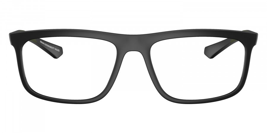 EMPORIO ARMANI EYEGLASSES - EA3246 5001 55 - Matte Black/Green Rubber