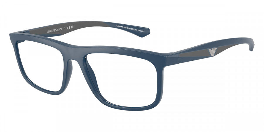EMPORIO ARMANI EYEGLASSES - EA3246 6185 53 - Matte Blue/Gray Rubber