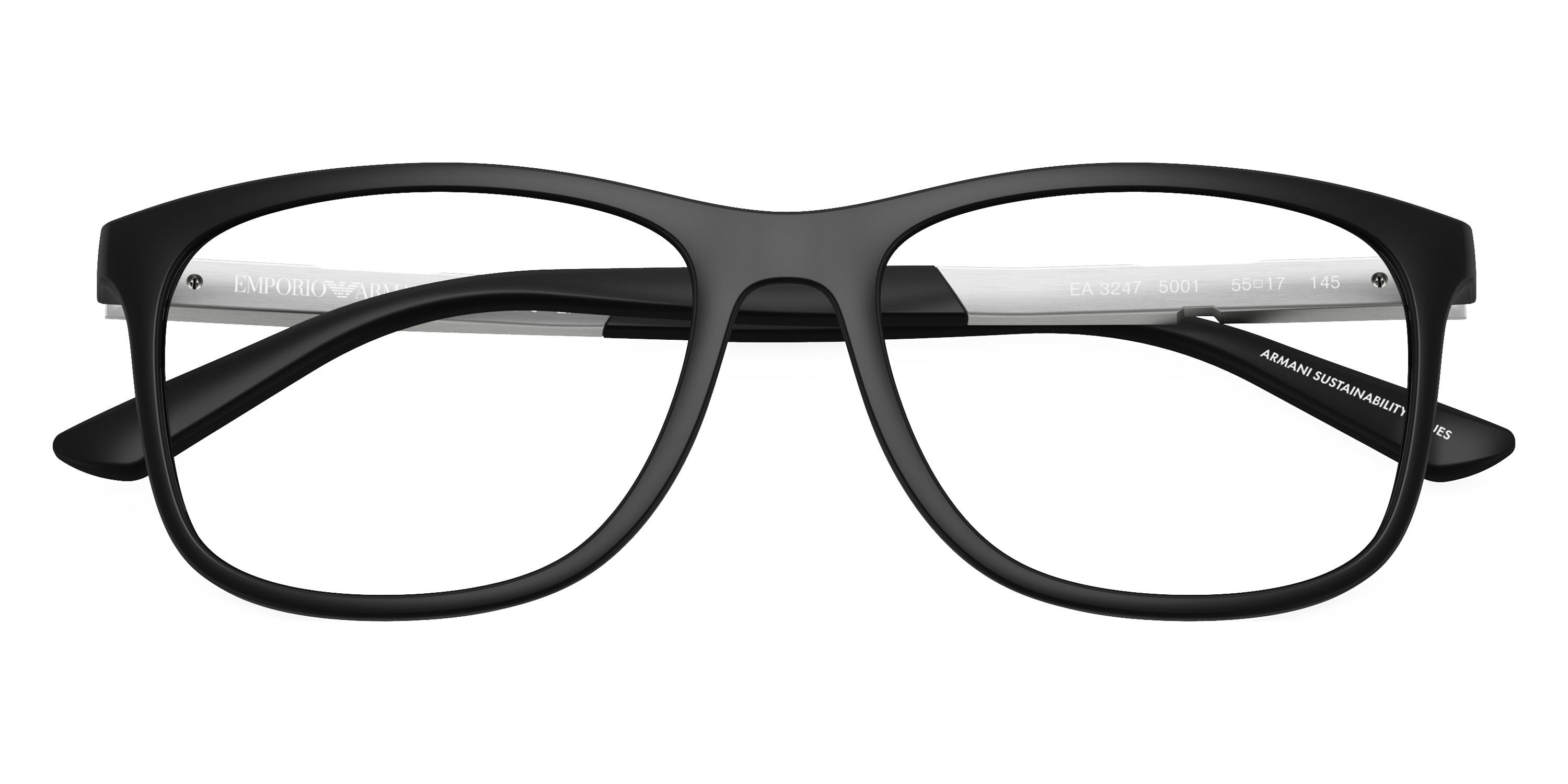 EMPORIO ARMANI EYEGLASSES - EA3247 5001 55 - Matte Black/Aluminium