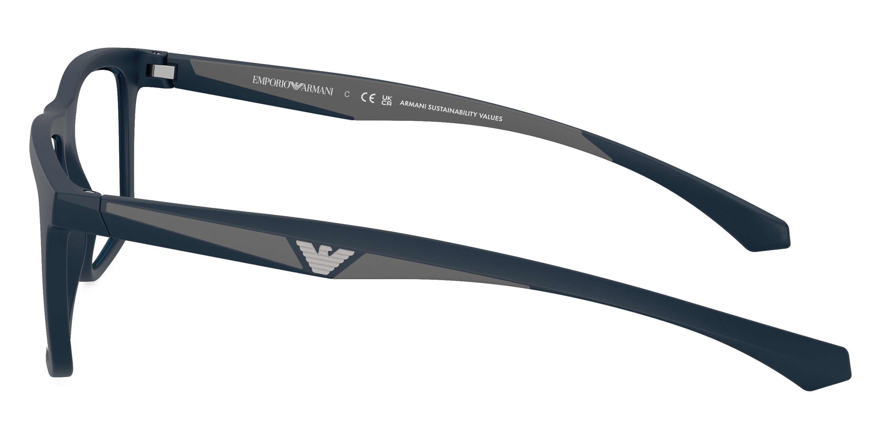 EMPORIO ARMANI EYEGLASSES - EA4235 61851W 53 - Matte Blue/Gray Rubber