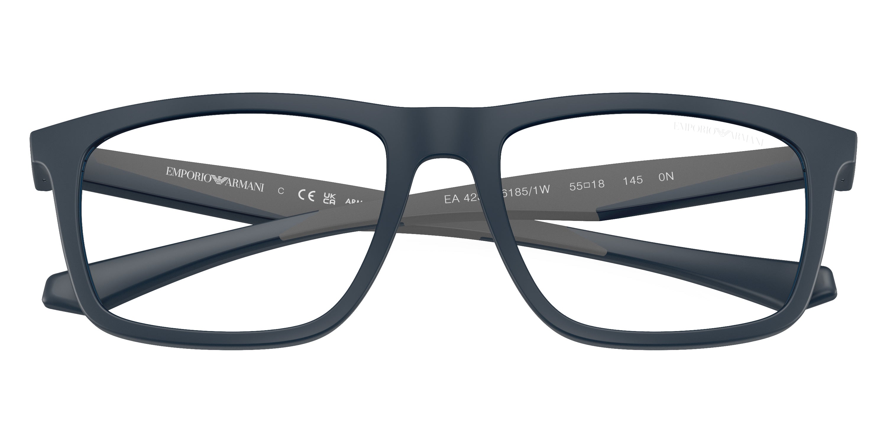EMPORIO ARMANI EYEGLASSES - EA4235 61851W 53 - Matte Blue/Gray Rubber