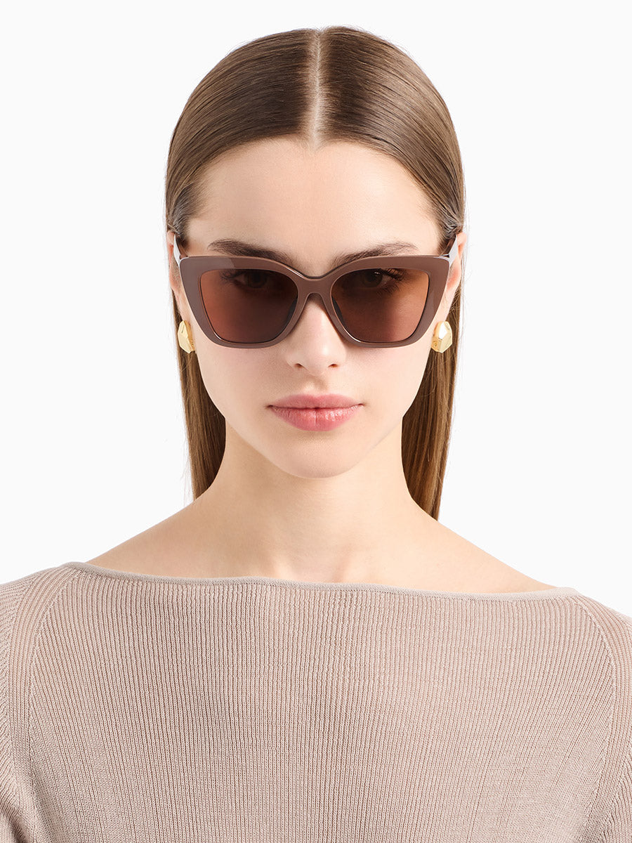 EMPORIO ARMANI EYEGLASSES - EA4254U 62661W 52 - Shiny Black/Shiny Striped Brown