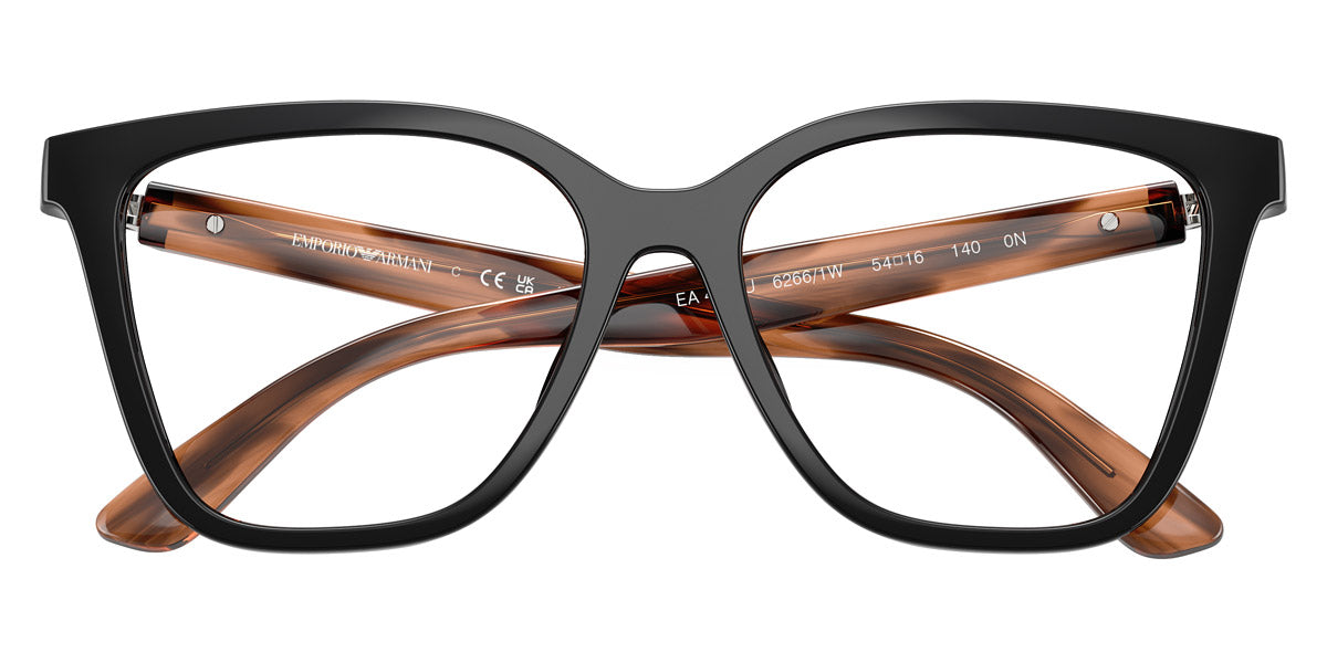 EMPORIO ARMANI EYEGLASSES - EA4254U 62661W 52 - Shiny Black/Shiny Striped Brown