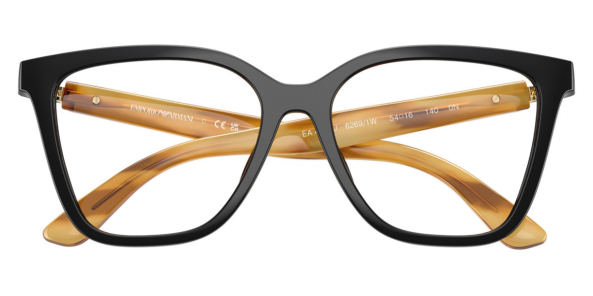 EMPORIO ARMANI EYEGLASSES - EA4254U 62691W 54 - Shiny Black/Shiny Striped Honey