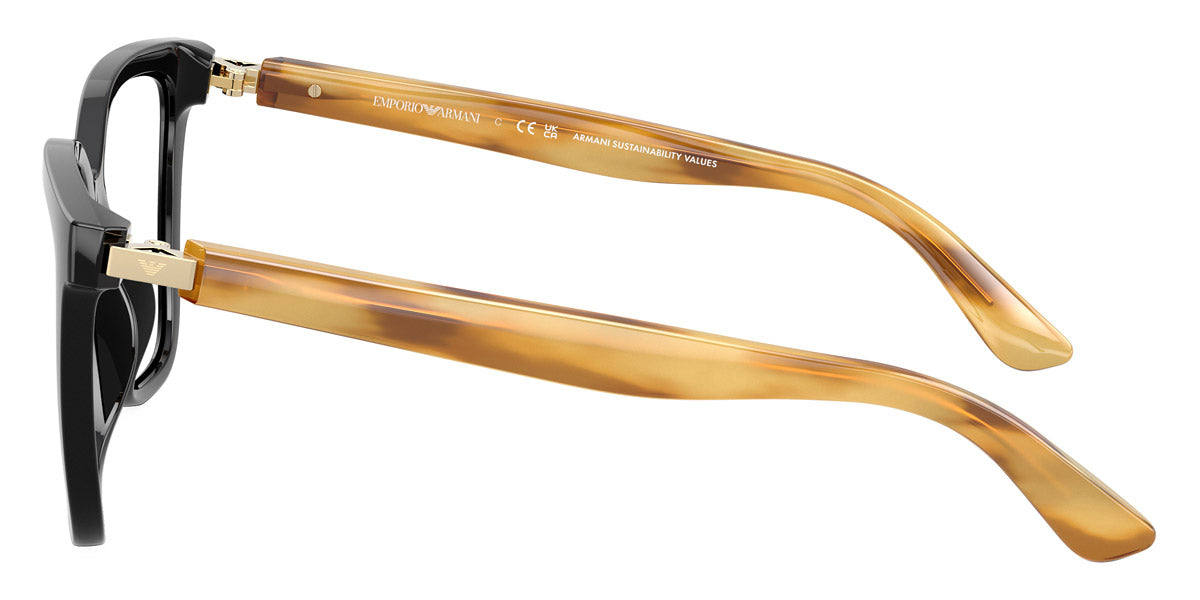 EMPORIO ARMANI EYEGLASSES - EA4254U 62691W 54 - Shiny Black/Shiny Striped Honey