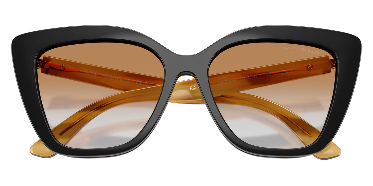 EMPORIO ARMANI EYEGLASSES - EA4254U 62691W 54 - Shiny Black/Shiny Striped Honey