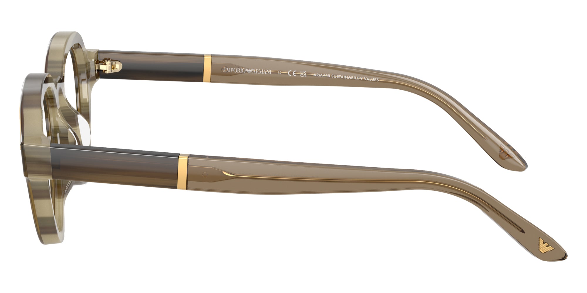 EMPORIO ARMANI EYEGLASSES - EA4264U 63381W 47 - Brown on Striped Beige