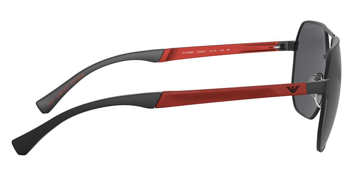 EMPORIO ARMANI SUNGLASSES - EA2099D 333087 61 - Matte Black and Aluminium Red