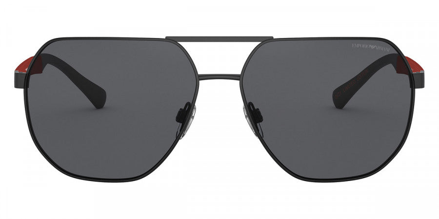 EMPORIO ARMANI SUNGLASSES - EA2099D 333087 61 - Matte Black and Aluminium Red
