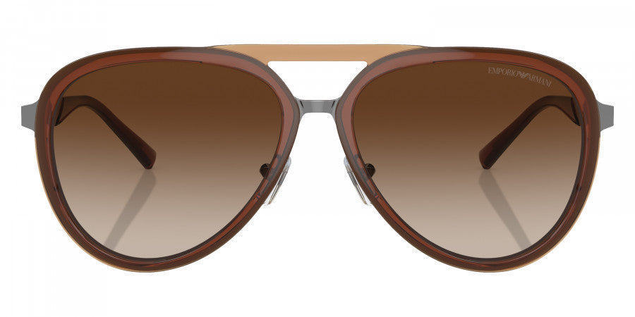 EMPORIO ARMANI SUNGLASSES - EA2145 336013 59 - Shiny Transparent Brown/Shiny Gunmetal