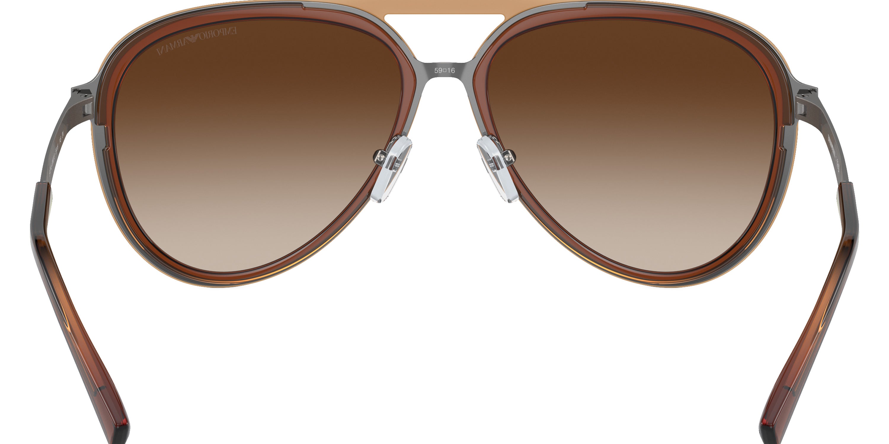 EMPORIO ARMANI SUNGLASSES - EA2145 336013 59 - Shiny Transparent Brown/Shiny Gunmetal