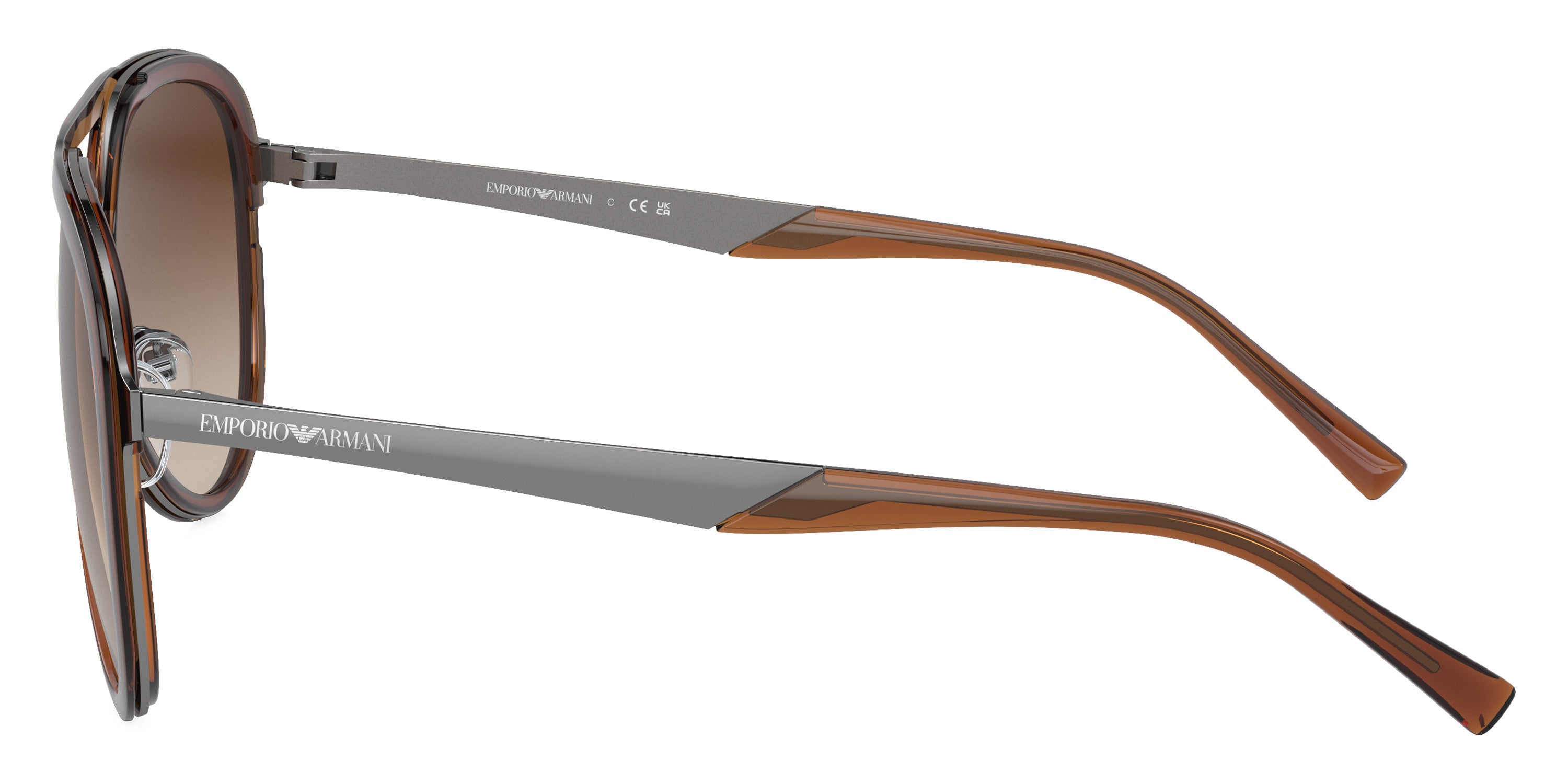 EMPORIO ARMANI SUNGLASSES - EA2145 336013 59 - Shiny Transparent Brown/Shiny Gunmetal