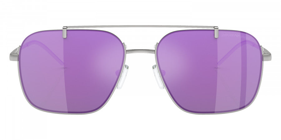 EMPORIO ARMANI SUNGLASSES - EA2150 30154V 57 - Shiny Silver