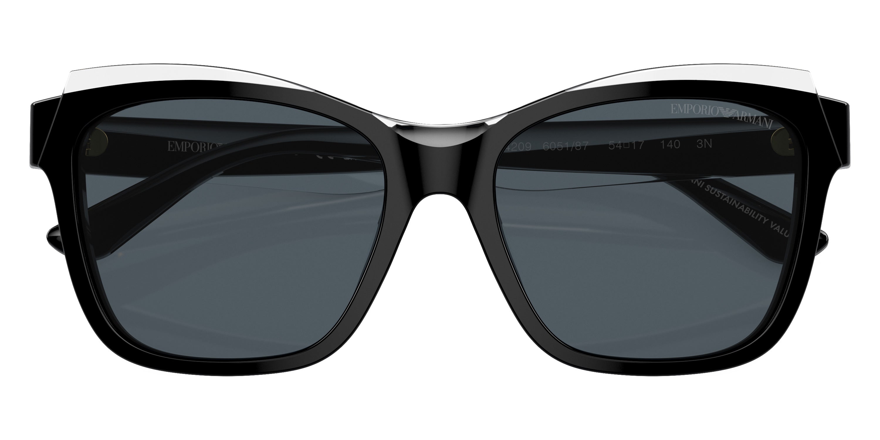 EMPORIO ARMANI SUNGLASSES - EA4209 605187 54 - Shiny Black/Top Crystal