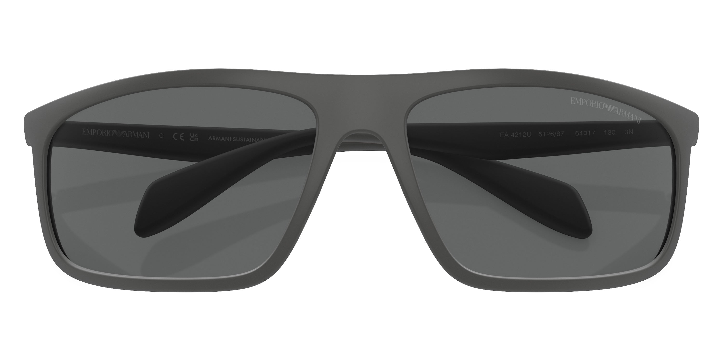 EMPORIO ARMANI SUNGLASSES - EA4212U 512687 64 - Matte Gray/Rubber Brown