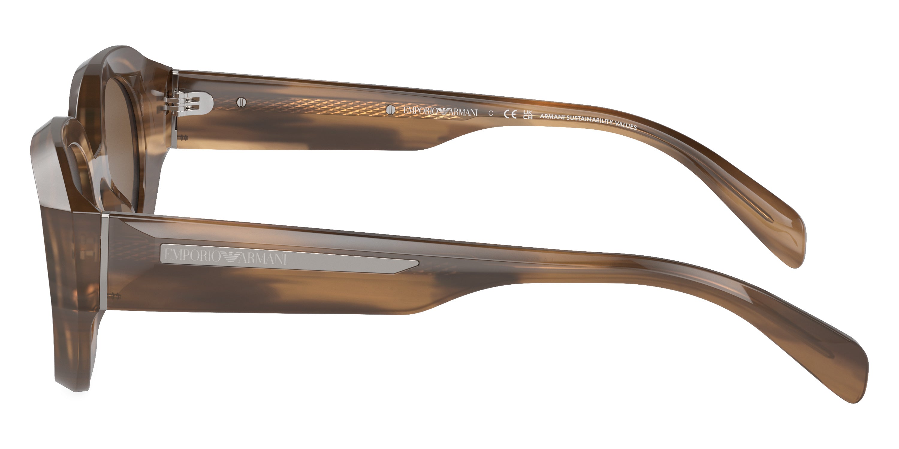 EMPORIO ARMANI SUNGLASSES - EA4230U 614973 48 - Shiny Striped Brown