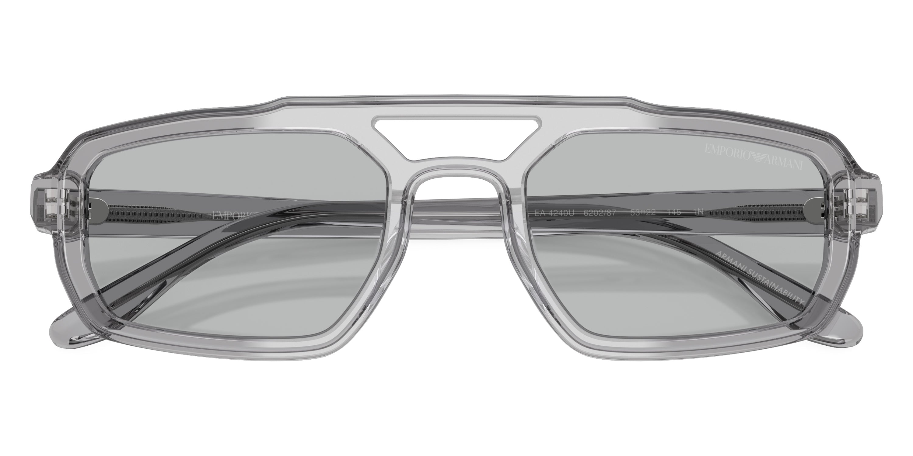 EMPORIO ARMANI SUNGLASSES - EA4240U 620287 53 - Shiny Transparent Gray