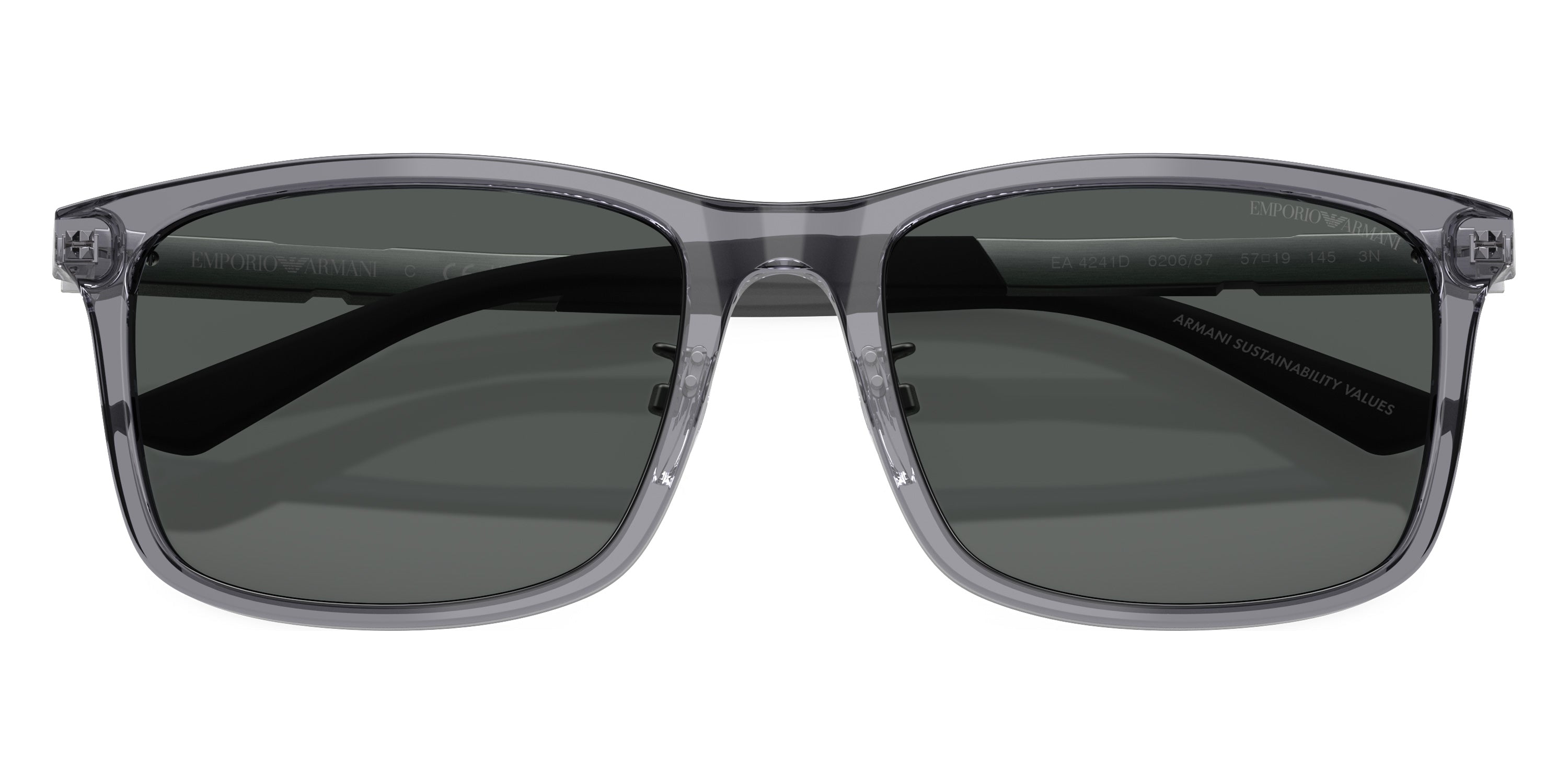 EMPORIO ARMANI SUNGLASSES - EA4241D 620687 57 - Shiny Transparent Gray/Aluminium