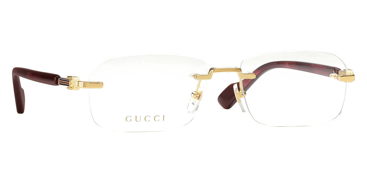 GUCCI EYEGLASSES - GG1221O 003 56 - GOLD/BURGUNDY