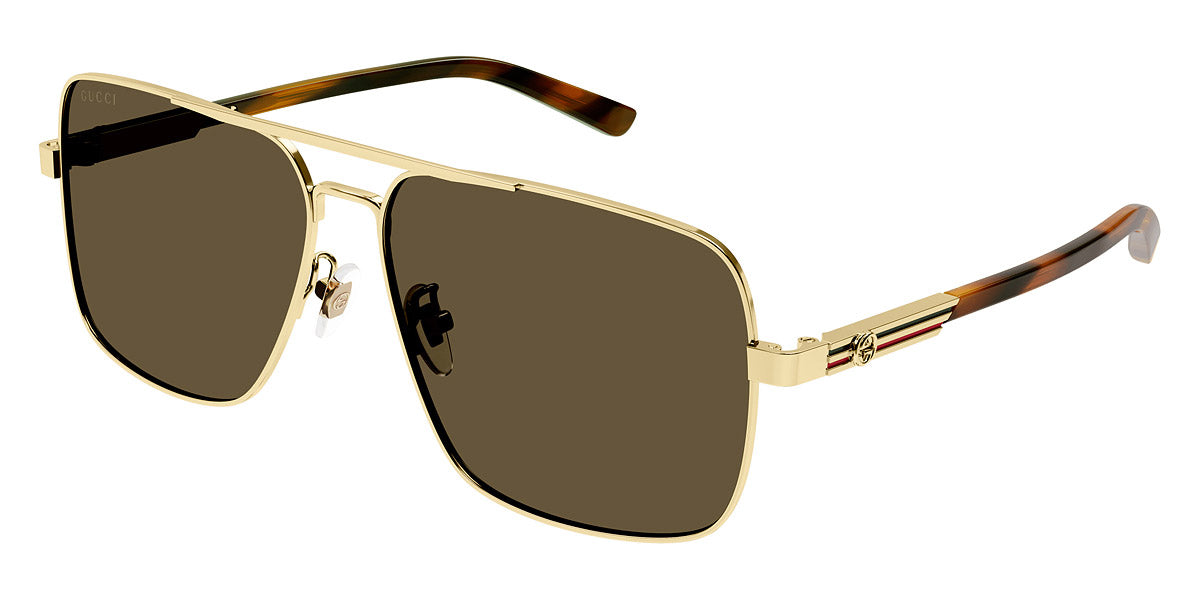 GUCCI SUNGLASSES - GG1289S 002 62 - GOLD/HAVANA display picture 3