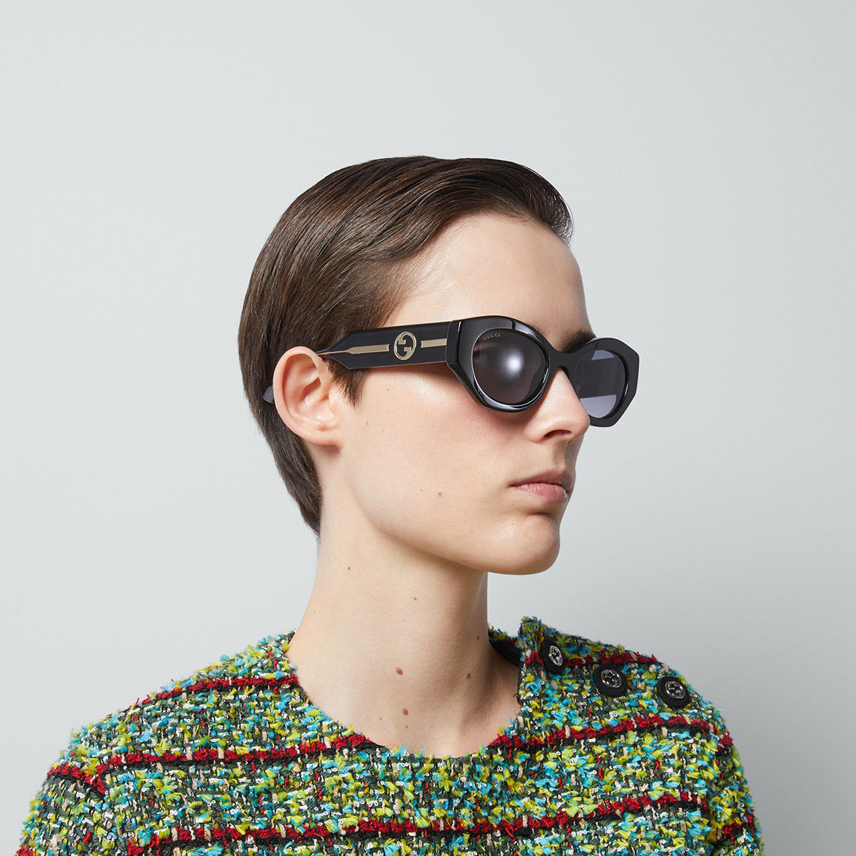 GUCCI SUNGLASSES - GG1553S 001 52 - BLACK/CRYSTAL