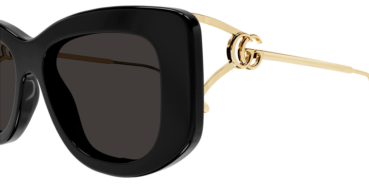 GUCCI SUNGLASSES - GG1566S 001 55 - BLACK/GOLD