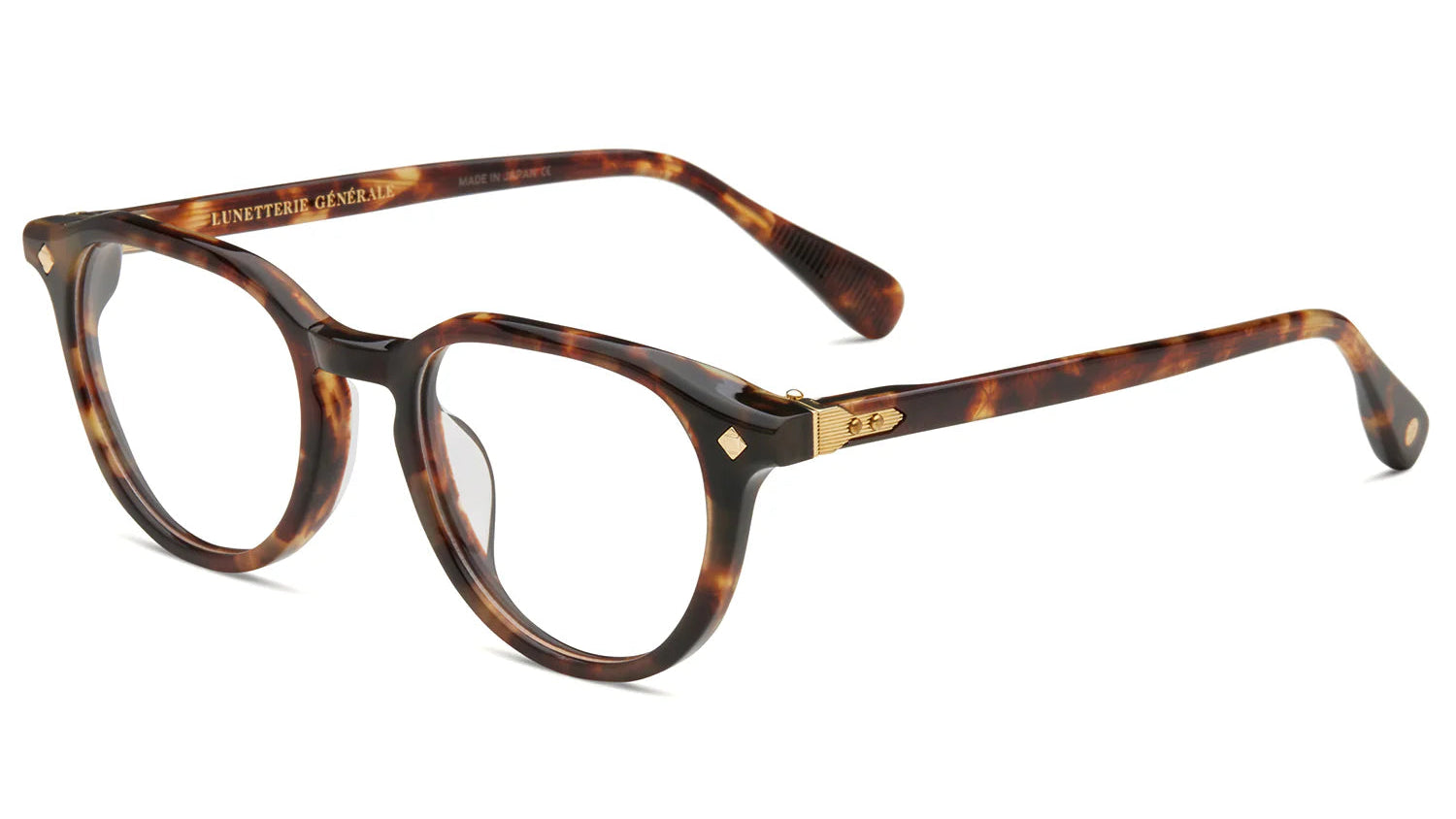 LUNETTERIE GENERALE EYEGLASSES - DESERT RAIN MEDIUM TORTOISE/18K GOLD 50