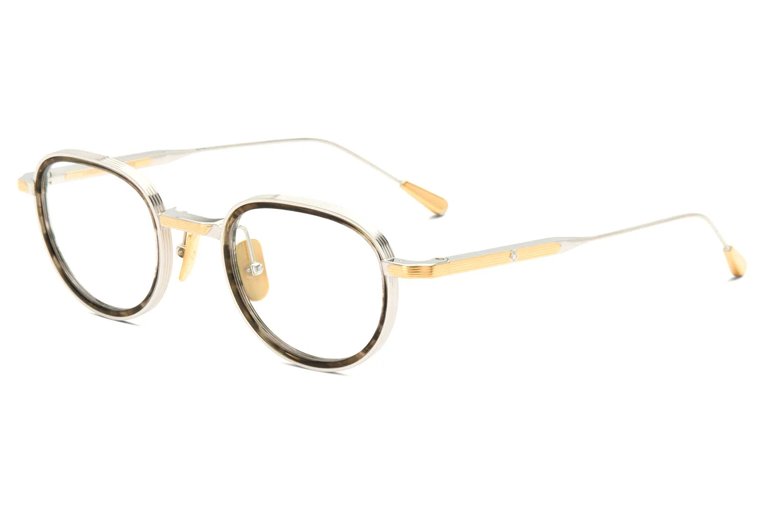 LUNETTERIE GENERALE EYEGLASSES - PANACHE PALLADIUM/18K GOLD & OLIVE INLAY 48