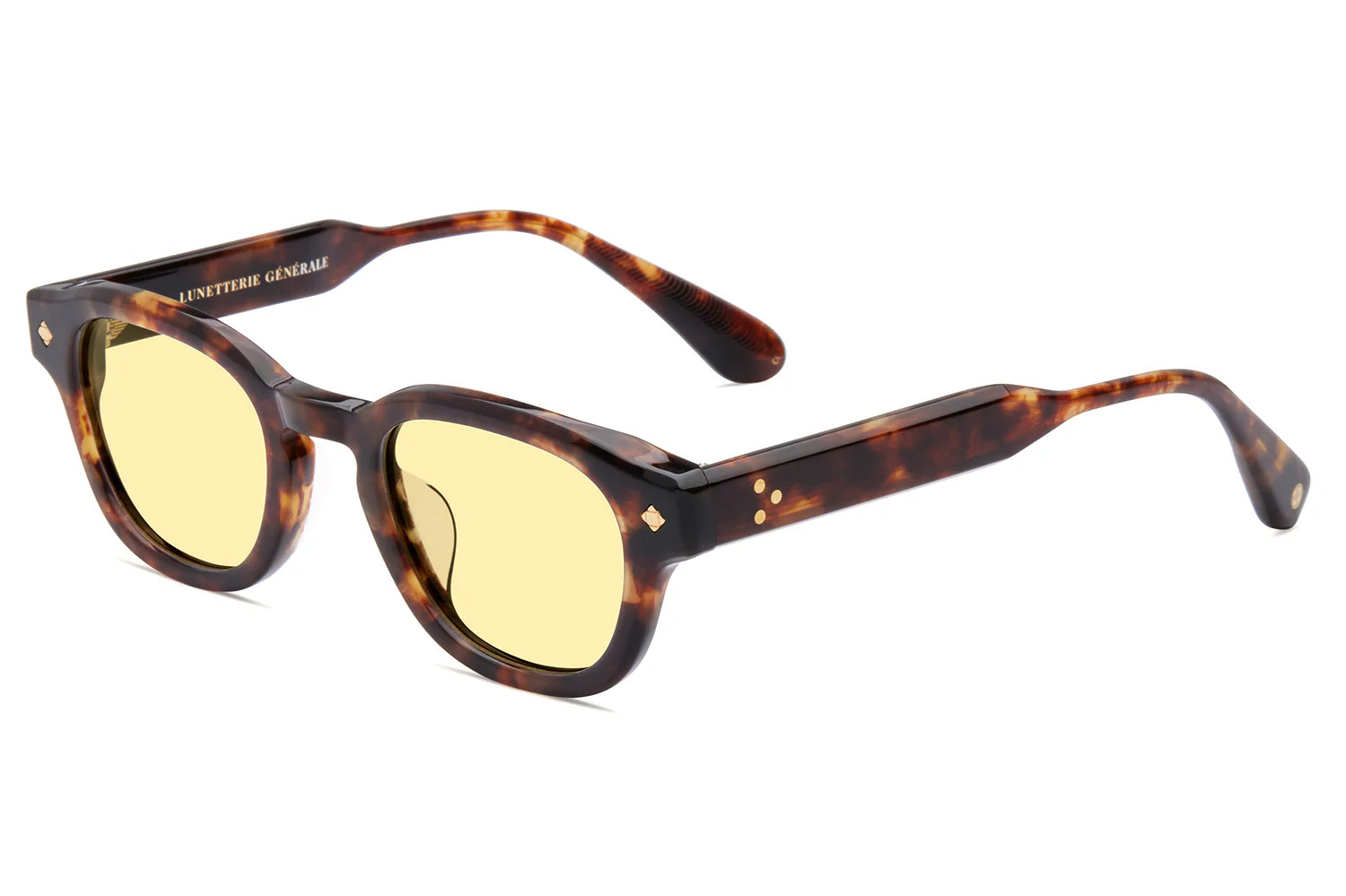 LUNETTERIE GENERALE SUNGLASSES - APERO AU SOLEIL TORTOISE/24K GOLD SOLID YELLOW 48