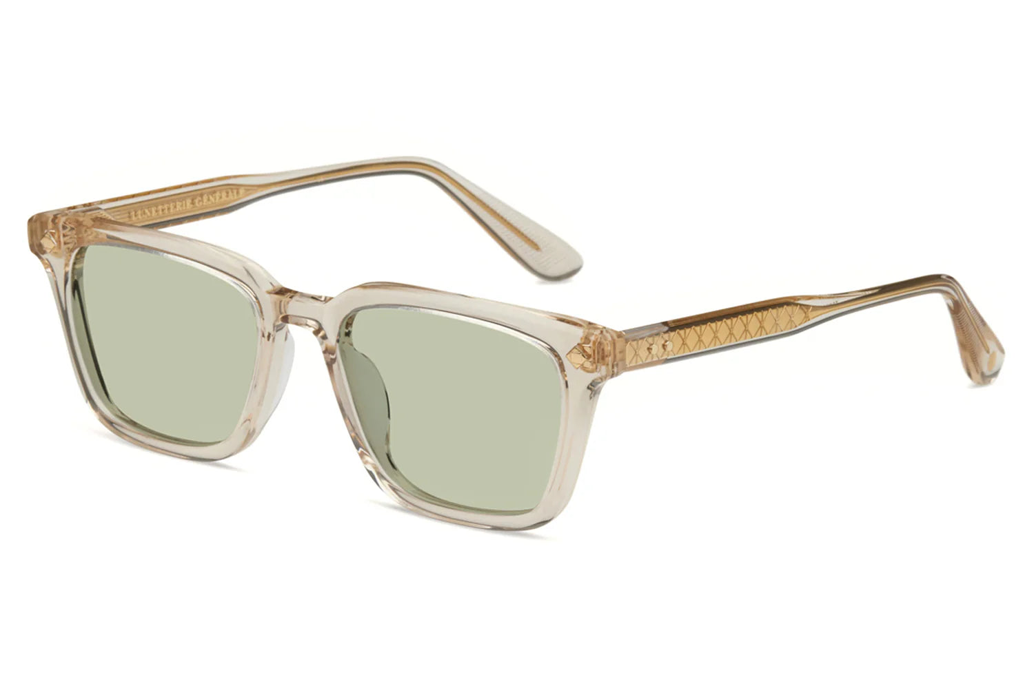 LUNETTERIE GENERALE SUNGLASSES - ARCHITECT SMOKED CRYSTAL/ GREEN 52