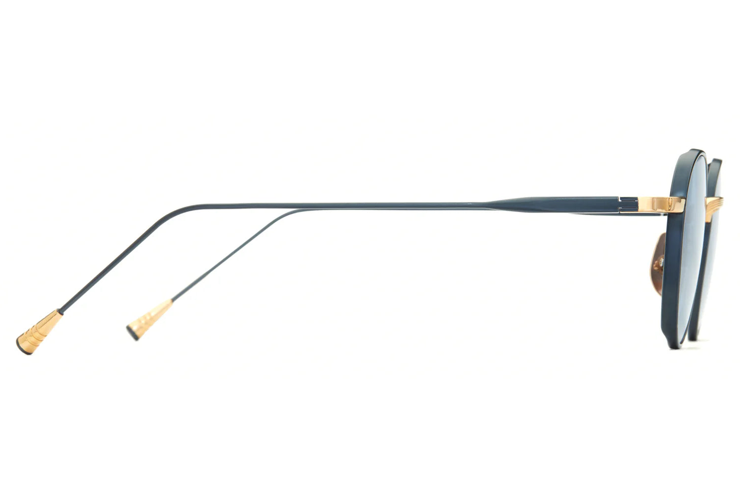 LUNETTERIE GENERALE SUNGLASSES - CAFE RACER 18K GOLD & BLUE SOLID BLUE 47